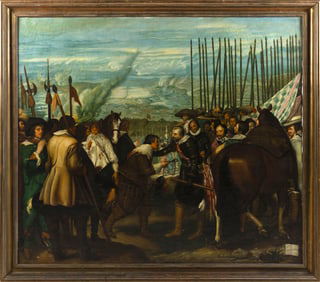 AFTER VELAZQUEZ (Contemporary,), The Surrender of Breda., Oil on canvas, 51.5" x 59.9". Framed 57" x