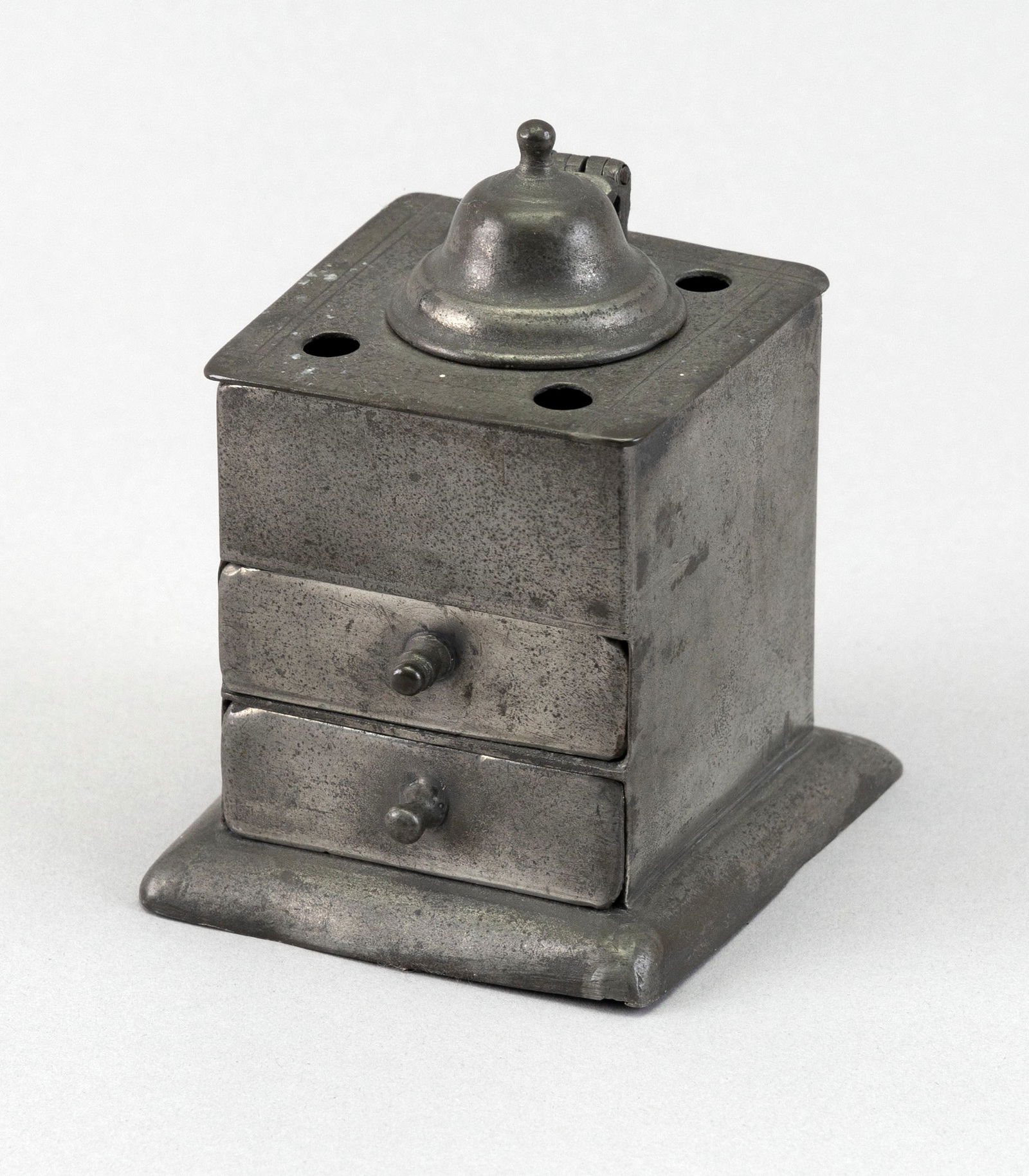 PEWTER INKWELL Probably Ireland, Circa 1800 Height 4.25". (1 of 3)