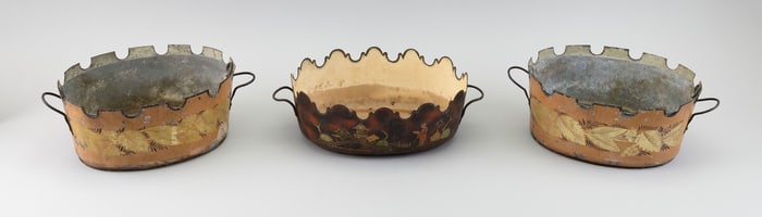 THREE TOLE MONTIETHS, 19th Century Heights approx. 5".