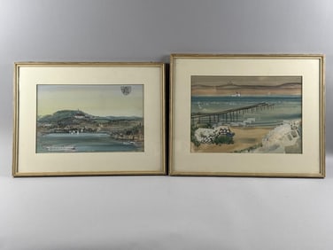 CONTINENTAL SCHOOL (20th Century,), Two unsigned seascapes