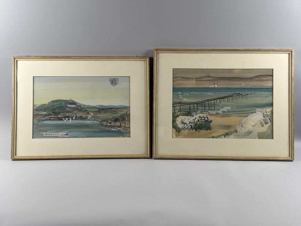 CONTINENTAL SCHOOL (20th Century,), Two unsigned seascapes (1 of 4)