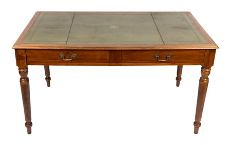 FRENCH-STYLE WRITING DESK 20th Century Height 30". Width 55". Depth 34".