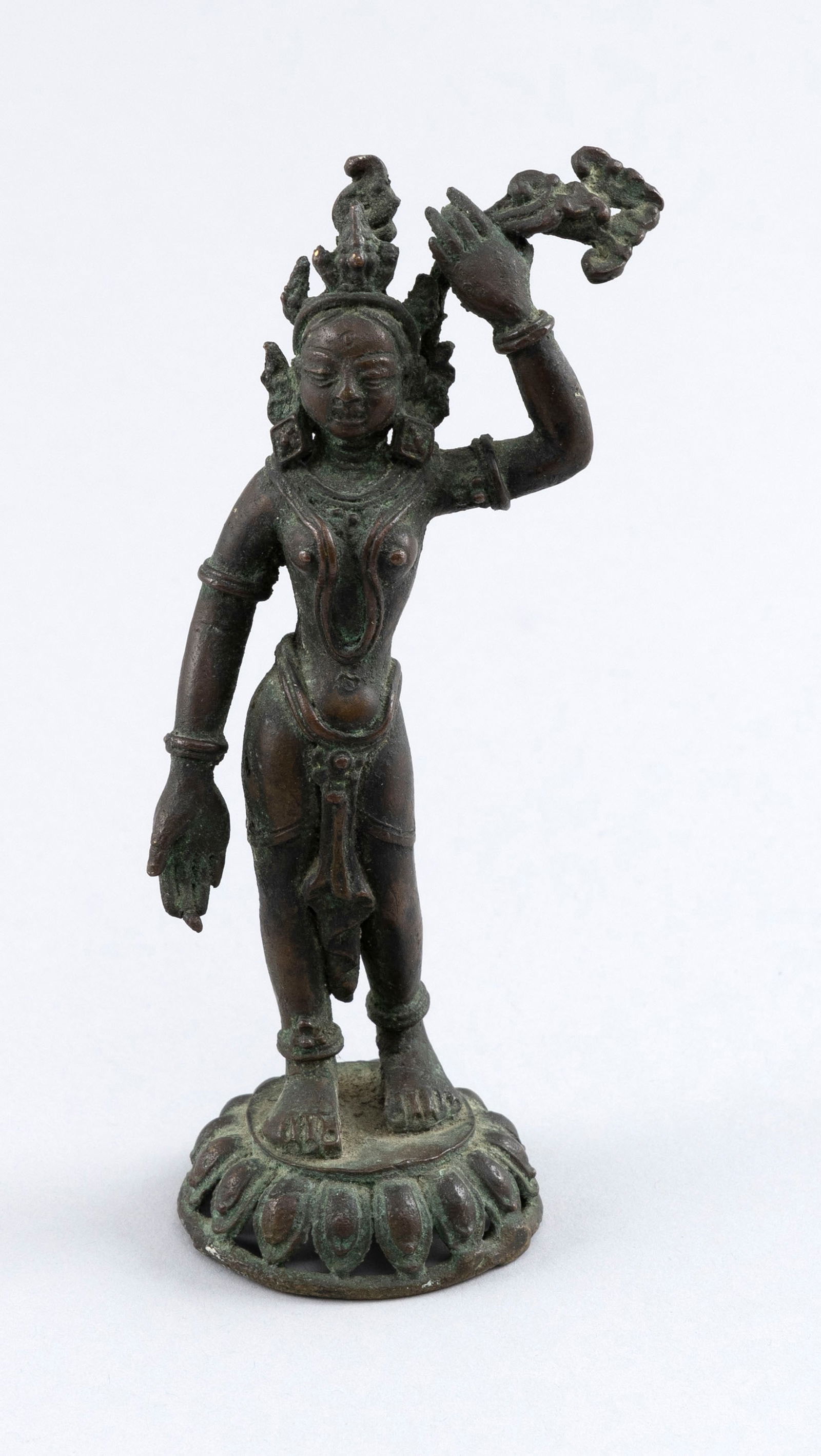 CHINESE BRONZE FIGURE OF ARDHANARISHVARA Late 19th Century Height 5.5". (1 of 3)