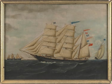 ENGLISH SCHOOL (Late 19th Century,), The ship Orient., Oil on canvas, 26" x 36". Framed 28.5" x
