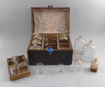 SHIP'S LIQUOR CHEST 19th Century Height 11". Width 16". Depth 11".