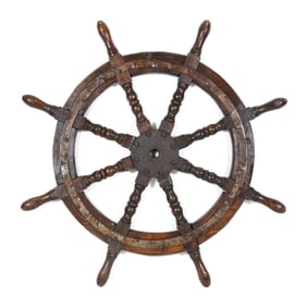 SHIP'S WHEEL 19th Century Diameter 37".