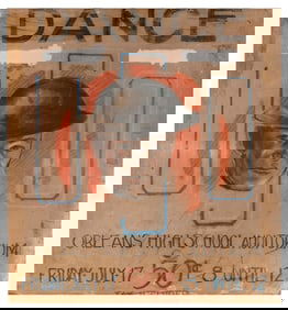 BROADSIDE FOR A U.S.O. DANCE Charcoal on board, 33? x 30?. Unframed.