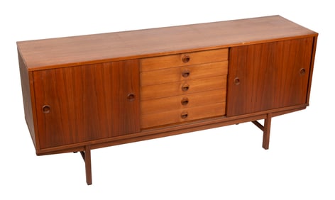 MID-CENTURY MODERN-STYLE SIDEBOARD Late 20th Century Height 31". Width 71". Depth 18.5".