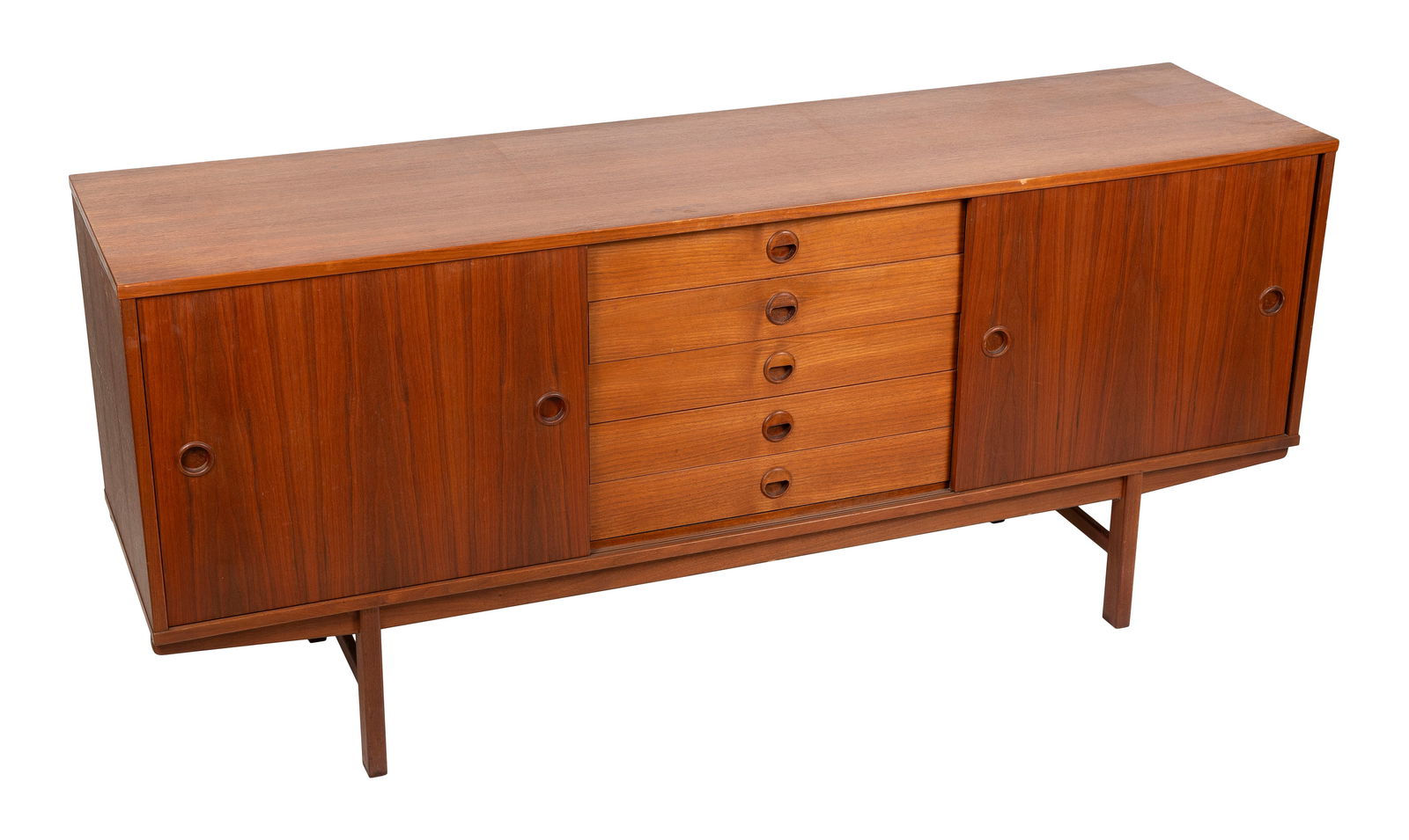 MID-CENTURY MODERN-STYLE SIDEBOARD Late 20th Century Height 31". Width 71". Depth 18.5". (1 of 2)