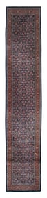 PERSIAN BIDJAR RUG: 2'9" X 13'10", Second Quarter of the 20th Century