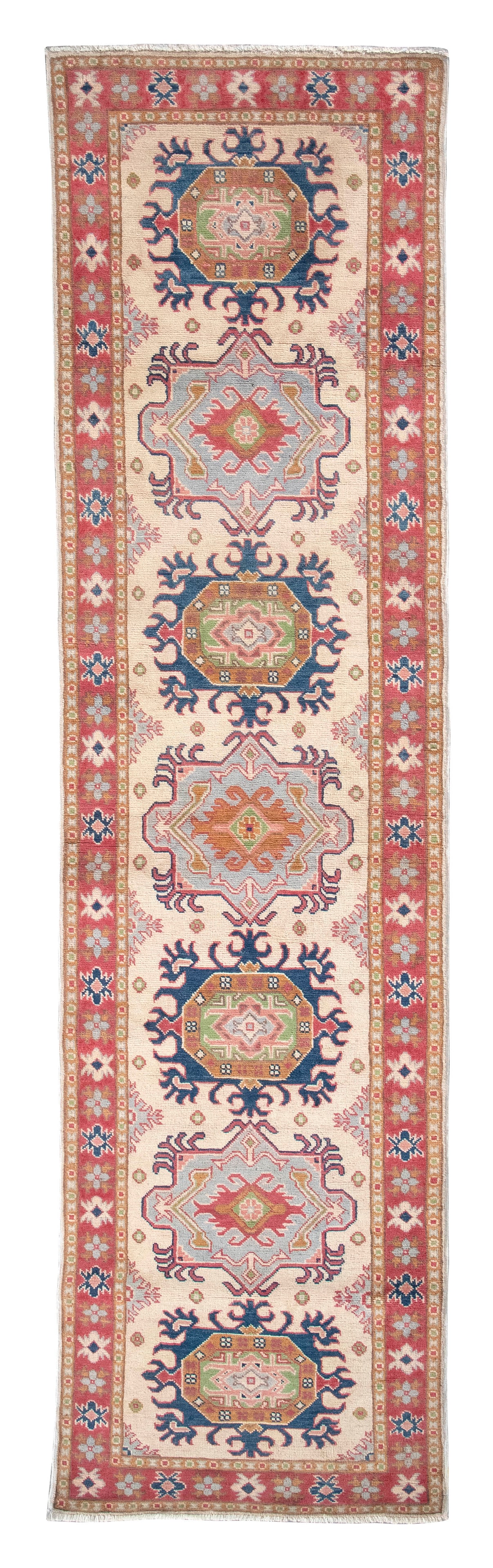 KAZAK DESIGN RUG: 2'7" X 9'9" 21st Century (1 of 1)