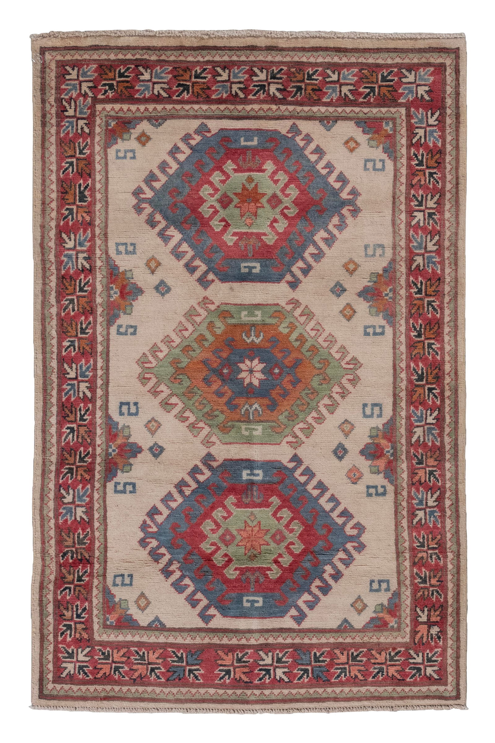 KAZAK DESIGN RUG: 3'2" X 5'0" 21st Century (1 of 1)