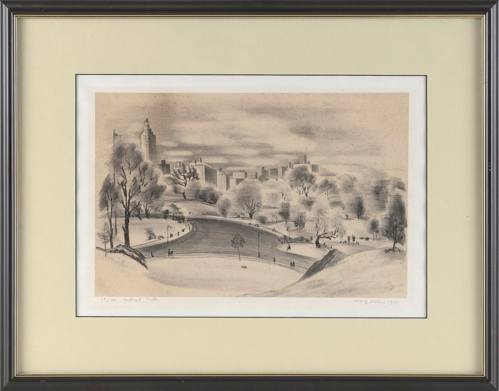 ADOLF ARTHURRN 90092793 DEHN (New York/Minnesota, 1895-1968), "Central Park", 1931., Lithograph, (1 of 2)