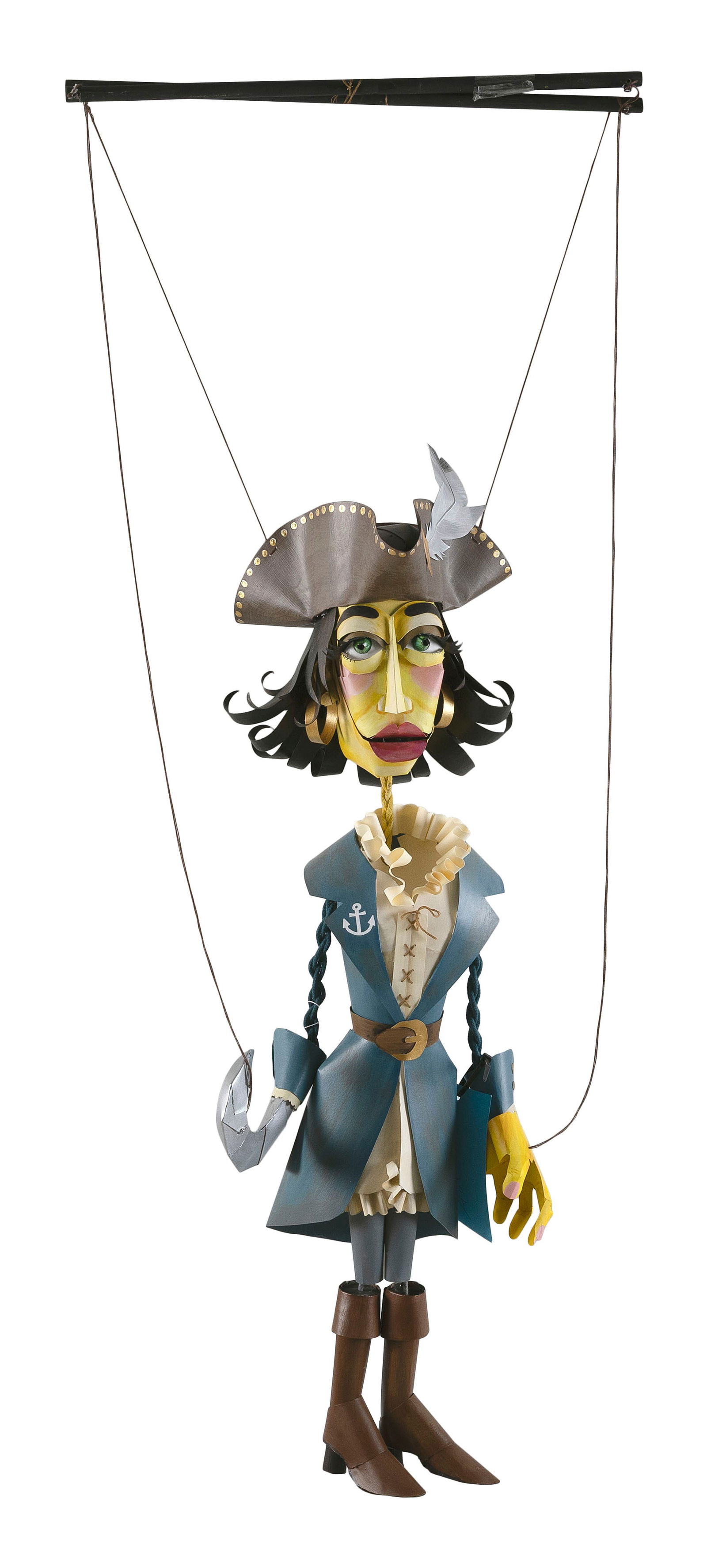 DANA SCHILDKRAUT (Vermont, Contemporary), "Happy Hooker" puppet., Paper and other mixed media, (1 of 2)