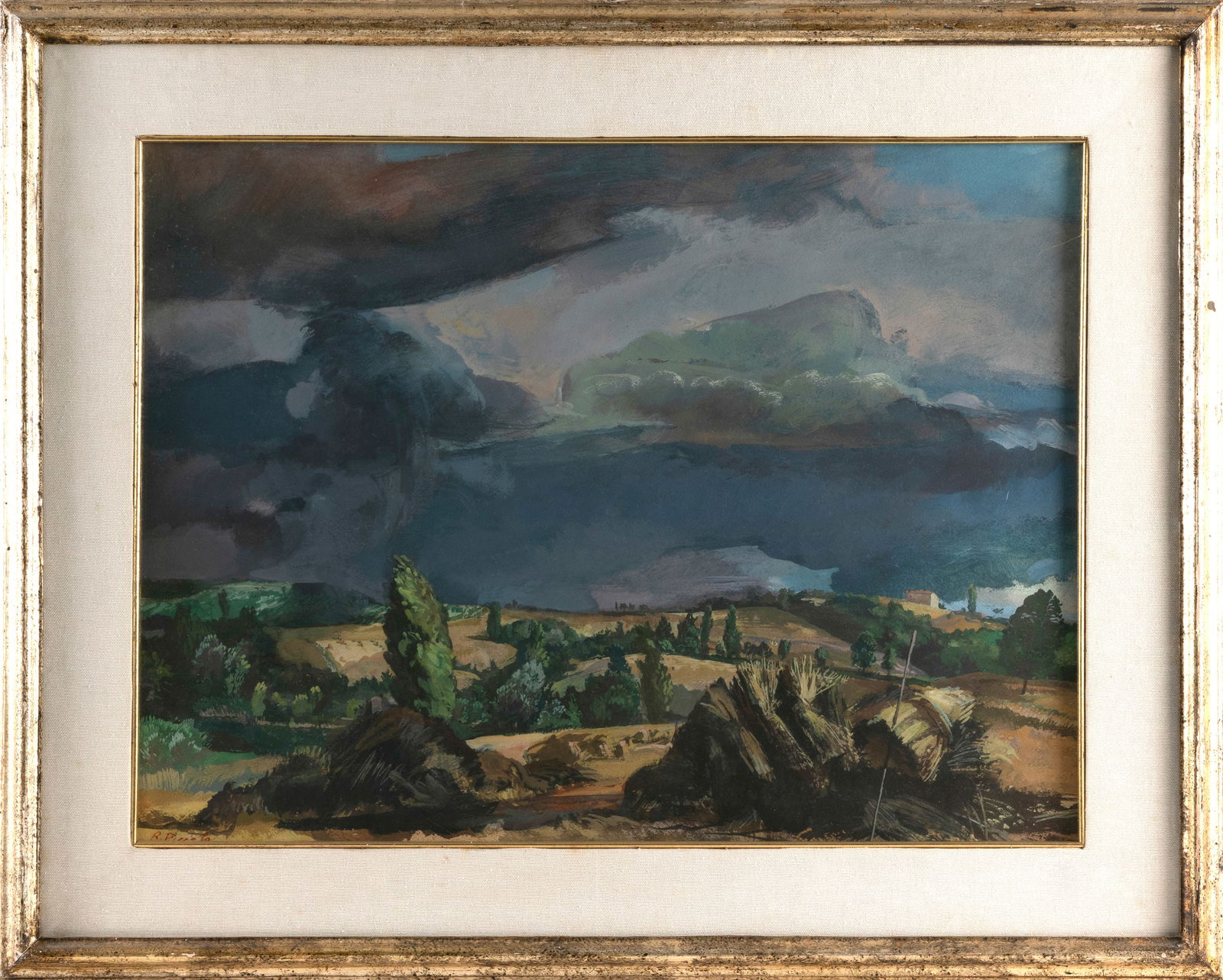 RICHARD PICCOLO (Connecticut, 1943-), The Janiculum Hill., Oil on board, 17" x 23. Framed 24" x 30". (1 of 2)