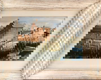 LOUIS CHIARMONTE (America, 20th Century), Motif #1, Rockport., Watercolor, 12.5" x 19" sight. Framed