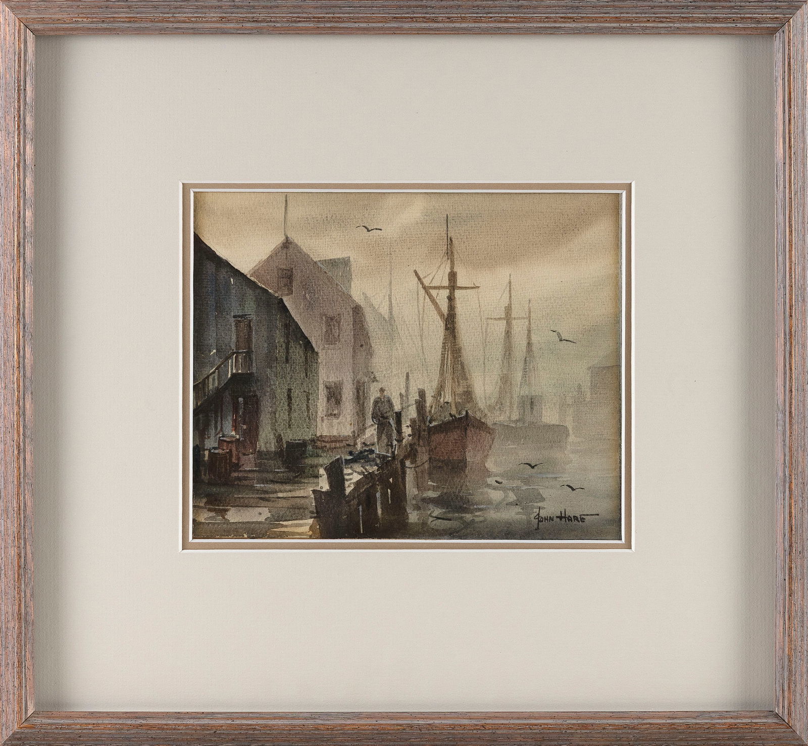 JOHN CUTHBERT HARE (Massachusetts/Florida, 1908-1978), Drifting Mist, Gloucester., Watercolor on (1 of 2)