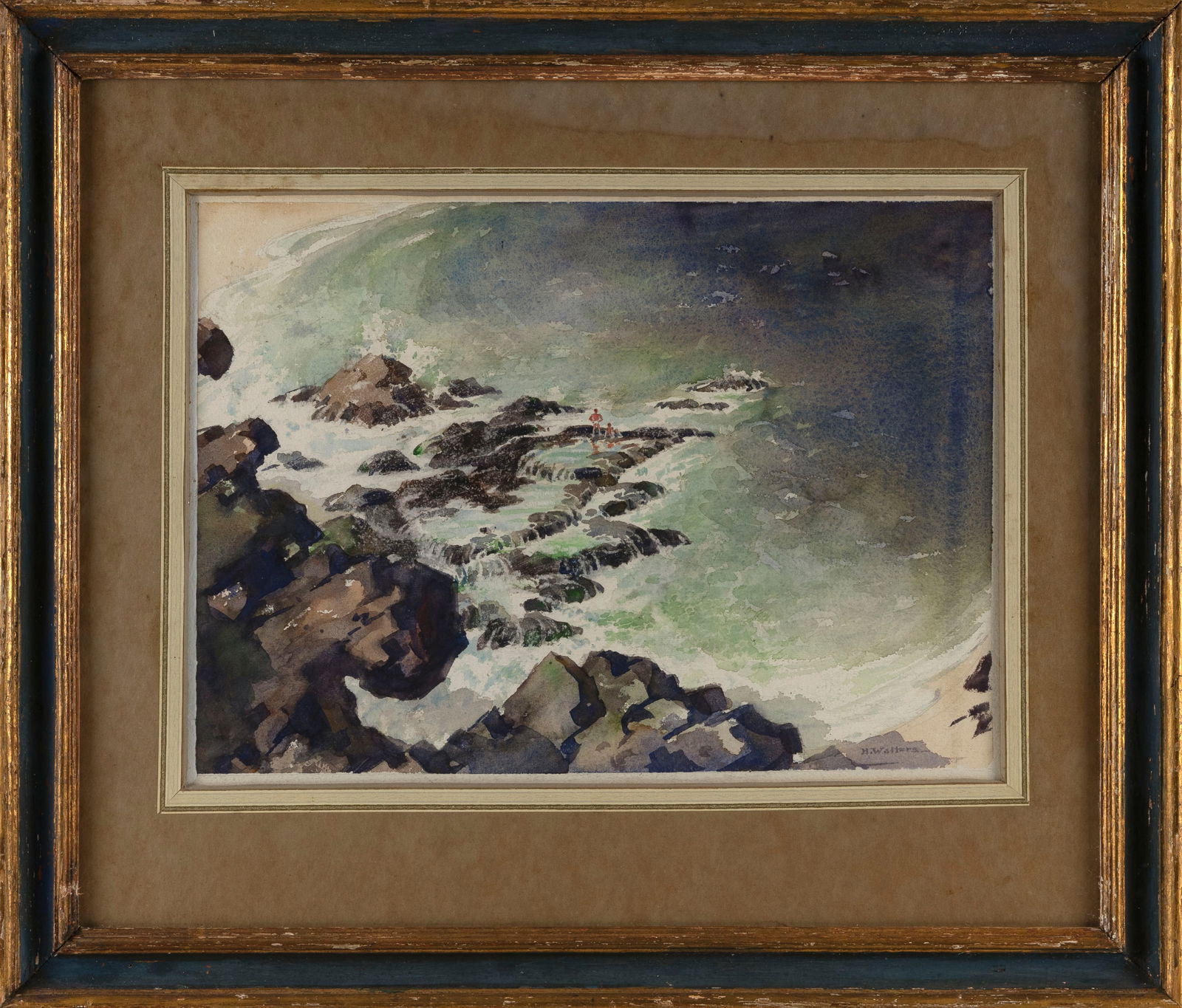 HARRY WALTERS (America, 20th Century), "Gray Day at the Cove"., Watercolor on paper, 12" x 17". (1 of 2)