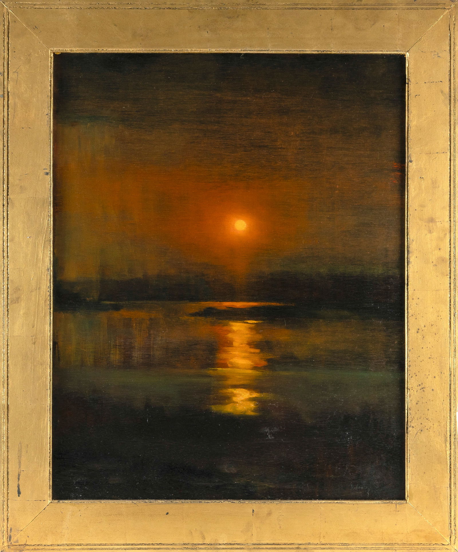 THEODORE TIHANSKY (Maine, Contemporary), Sunset seascape., Oil on plywood, 32" x 25.5". Framed 39" x (1 of 2)
