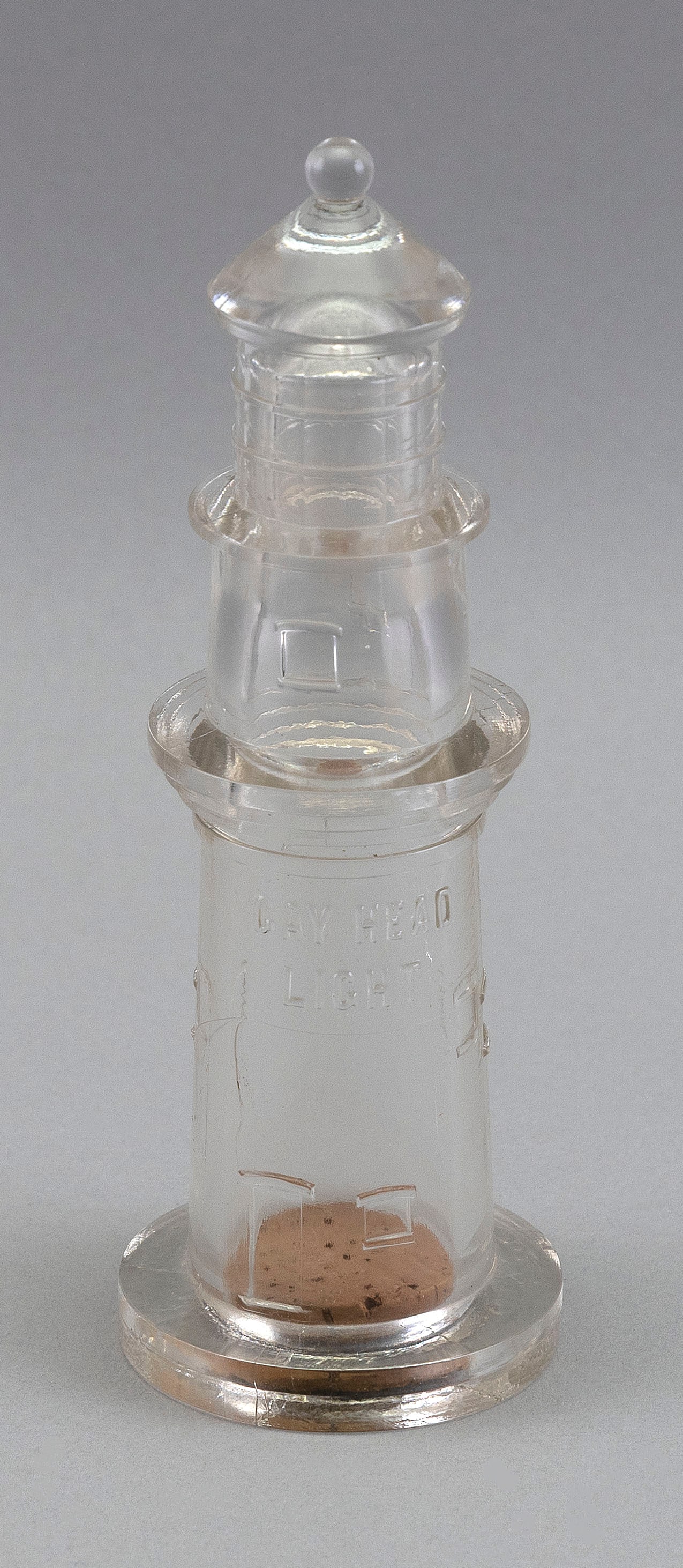 "GAY HEAD LIGHT" GLASS AND SAND PAPERWEIGHT SOUVENIR 19th Century Height 6". (1 of 3)