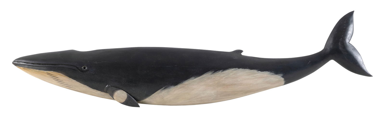 ROGER MITCHELL CARVED MINKE WHALE PLAQUE Massachusetts, Contemporary Length 31".: ROGER MITCHELL CARVED MINKE WHALE PLAQUEMassachusetts, ContemporarySigned verso "R C Mitchell".Length 31".