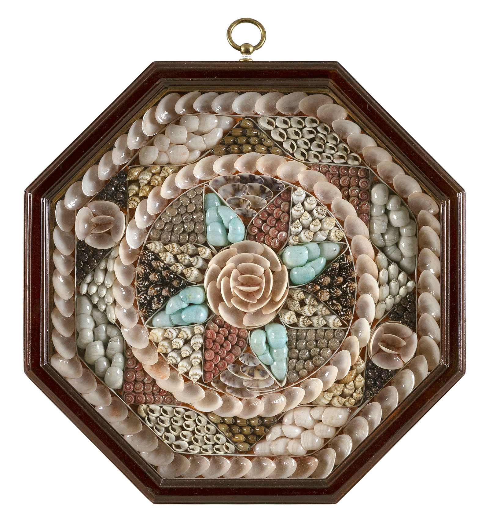 CONTEMPORARY SAILOR'S VALENTINE Framed 10" x 10". (1 of 2)