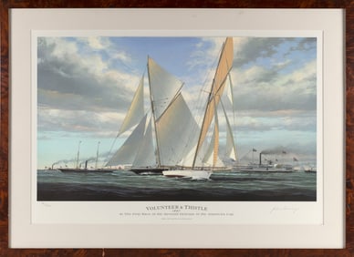 JOHN MARCY MECRAY (Rhode Island/Pennsylvania, 1939-2017), "Volunteer & Thistle 1897"., Limited