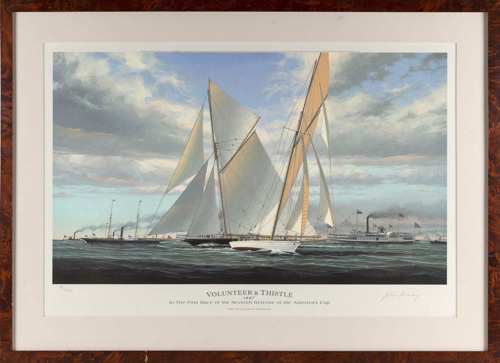 JOHN MARCY MECRAY (Rhode Island/Pennsylvania, 1939-2017), "Volunteer & Thistle 1897"., Limited (1 of 2)