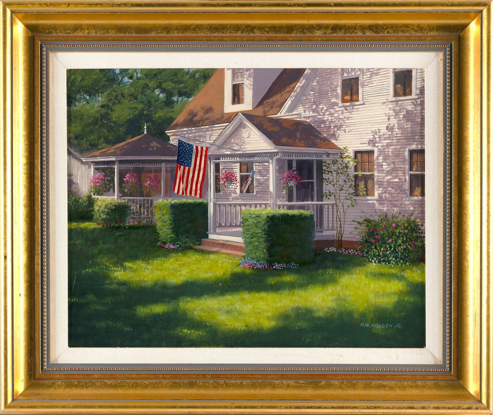 HERBERT W. HOLDEN, JR. (Massachusetts, 1922-2018), "Summer Shadows"., Oil on canvas, 14" x 18". (1 of 2)