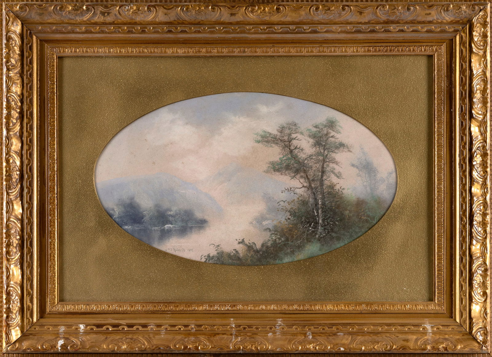 WILLIAM TROST RICHARDS (Pennsylvania/Rhode Island, 1833-1905), Trees on the bank of a mountain (1 of 2)