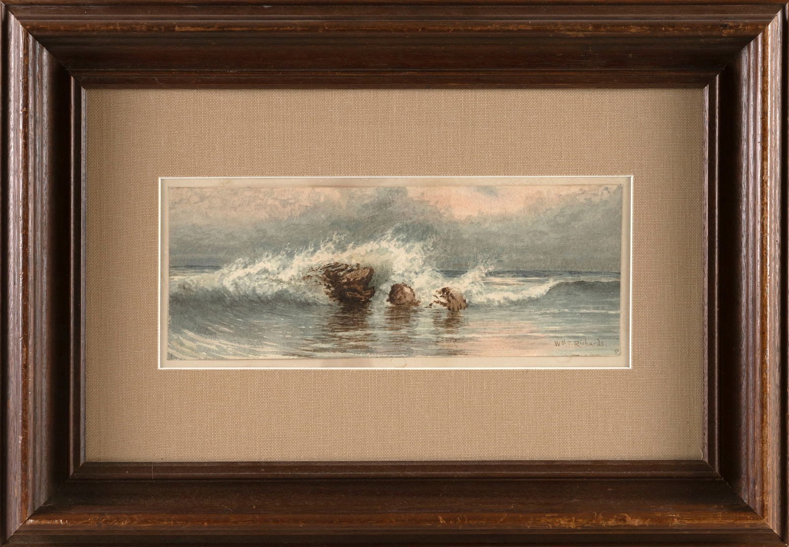 WILLIAM TROST RICHARDS (Pennsylvania/Rhode Island, 1833-1905), Waves breaking over rocks., (1 of 2)