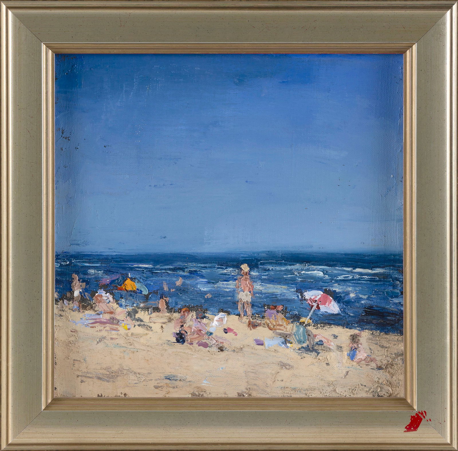 LARRY HOROWITZ (New Jersey/New York/Massachusetts, 1956-), "Beach, 1998"., Oil on canvas, 12" x 12". (1 of 2)