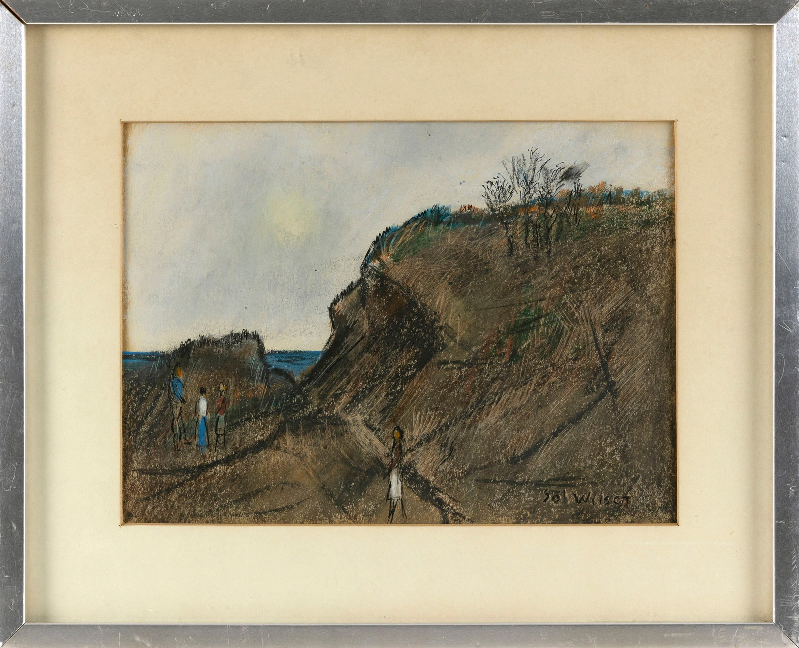 SOL WILSON (New York/Poland/Russian Federation, 1896-1974), Figures walking a dune path., Mixed (1 of 2)