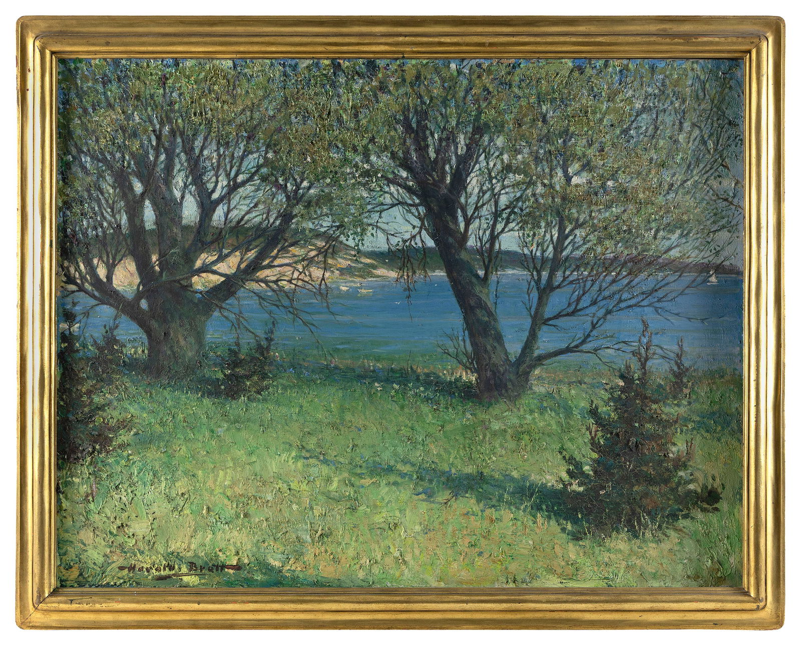 HAROLD MATTHEWS BRETT (Massachusetts/New York, 1880-1955), "The Willows Crows Pond"., Oil on canvas, (1 of 2)