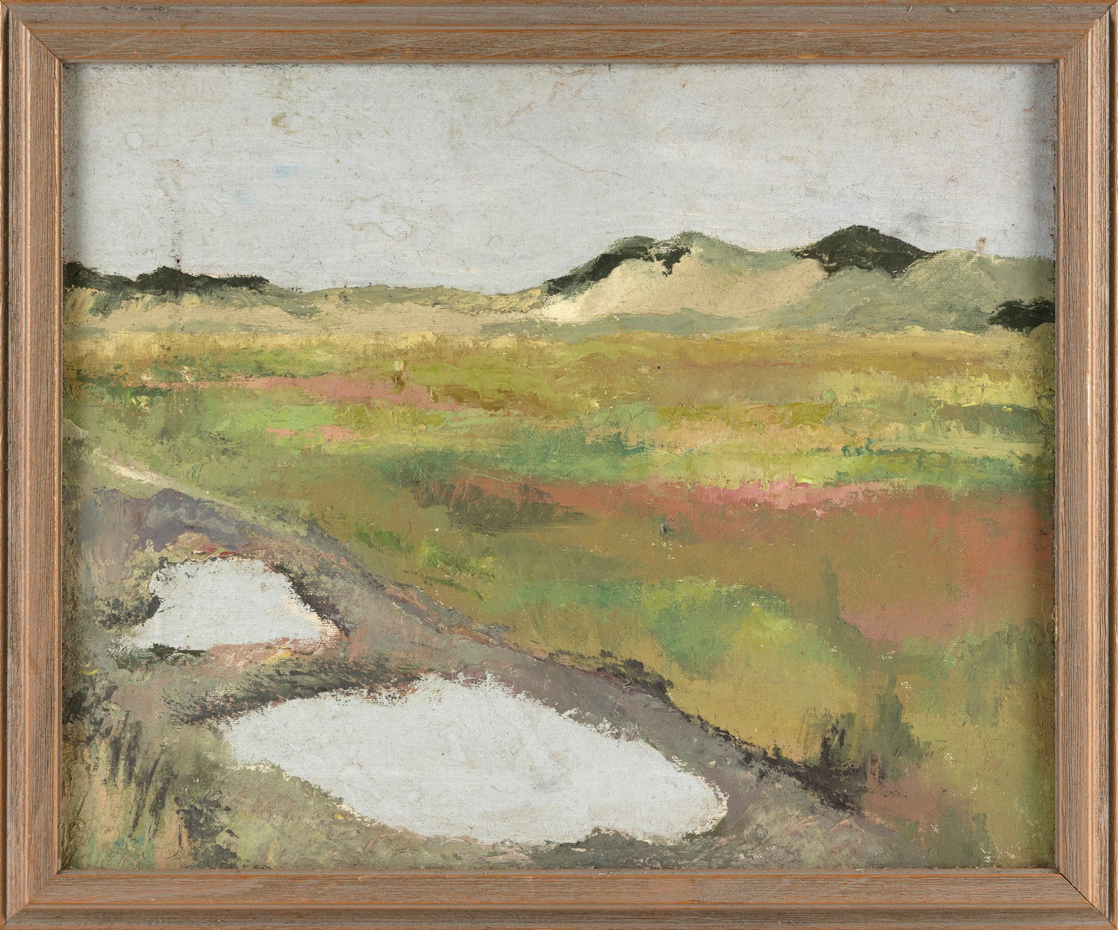 CAPE COD SCHOOL (20th Century,), "Navigation Road"., Oil on canvas, 13" x 16". Framed 14.5" x 17.5". (1 of 2)