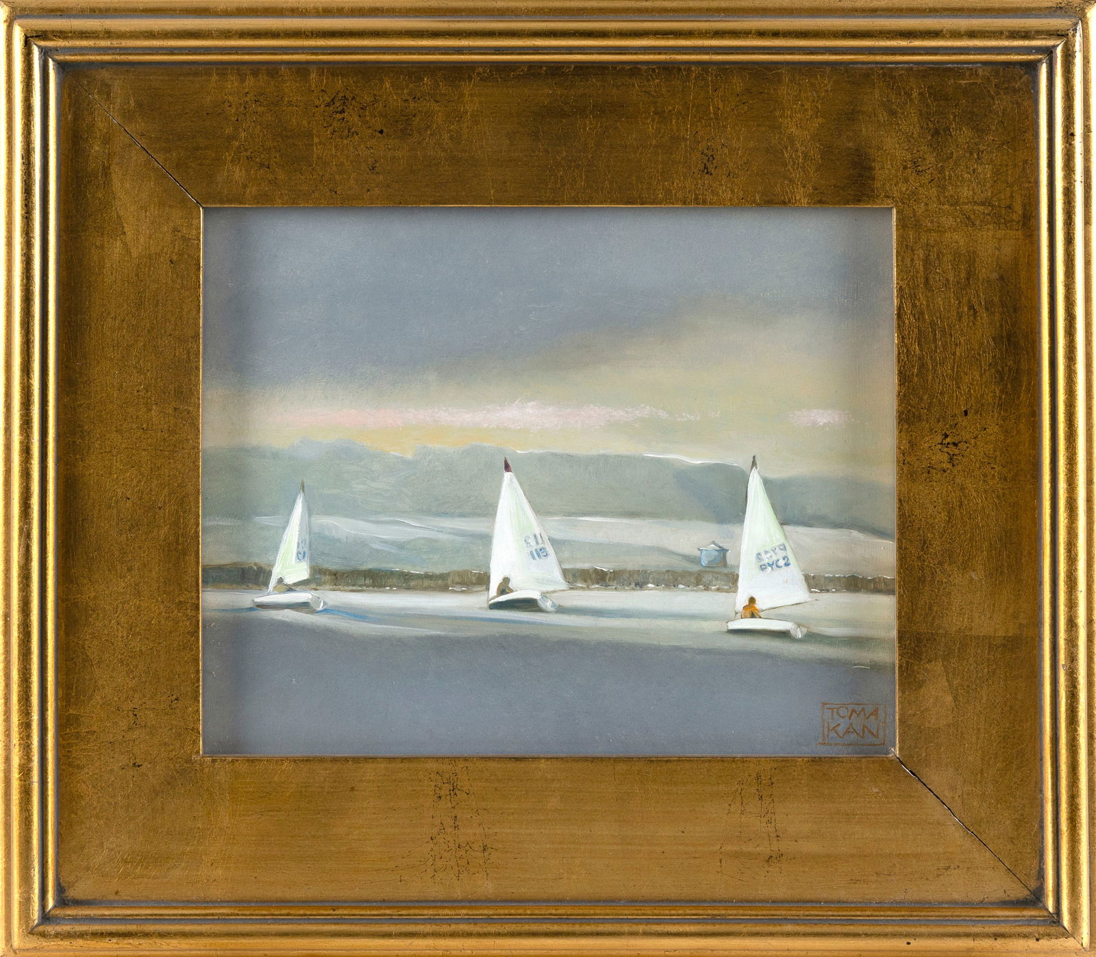 YASEMIN KYRENA TOMAKAN (Connecticut/Massachusetts/Turkey, 1958-), "Winter Storm Race, Westport, (1 of 2)