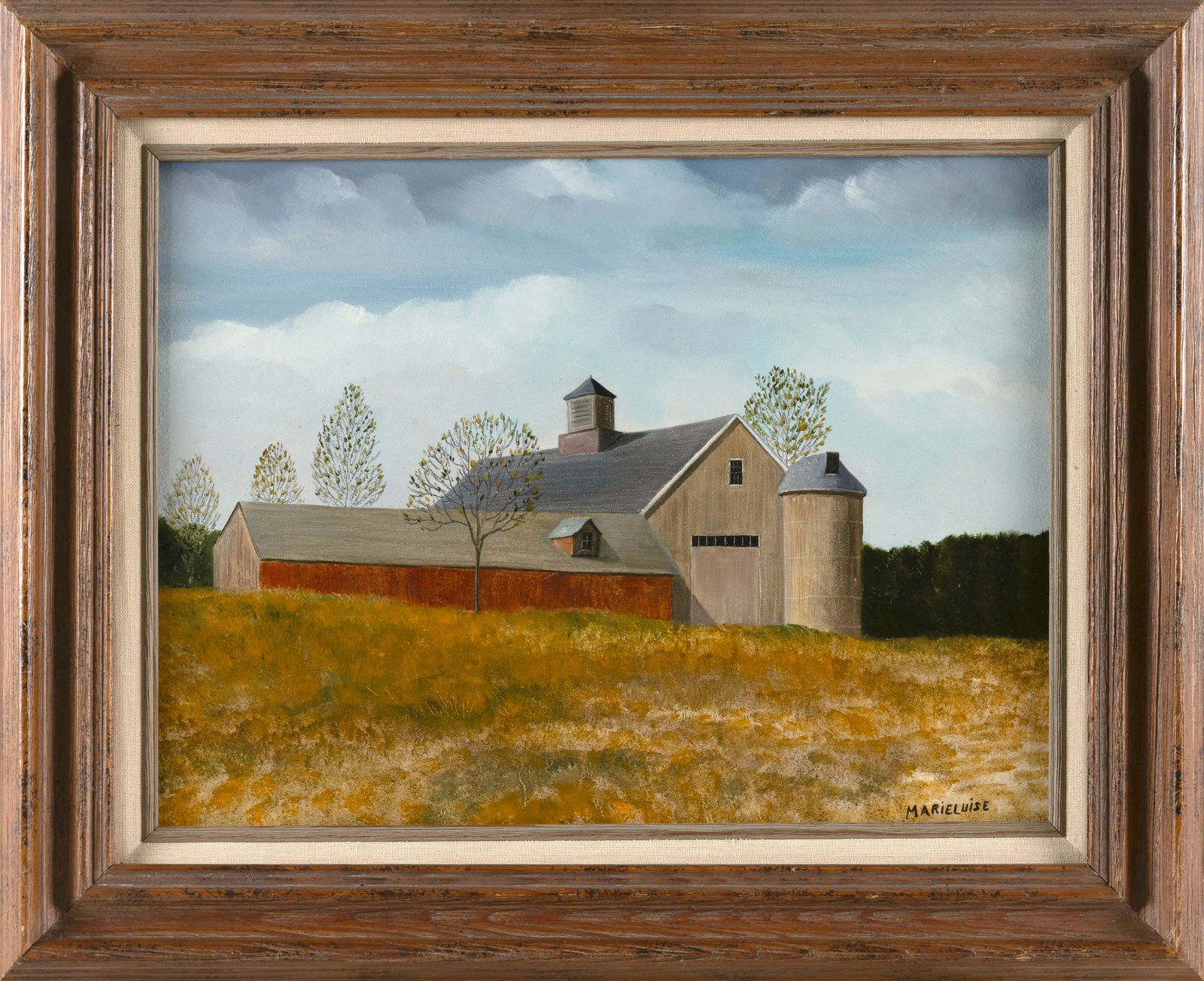 MARIELUISE HUTCHINSON (Massachusetts, 1947-), "Near Sunapee"., Oil on masonite, 12" x 16". Framed (1 of 2)
