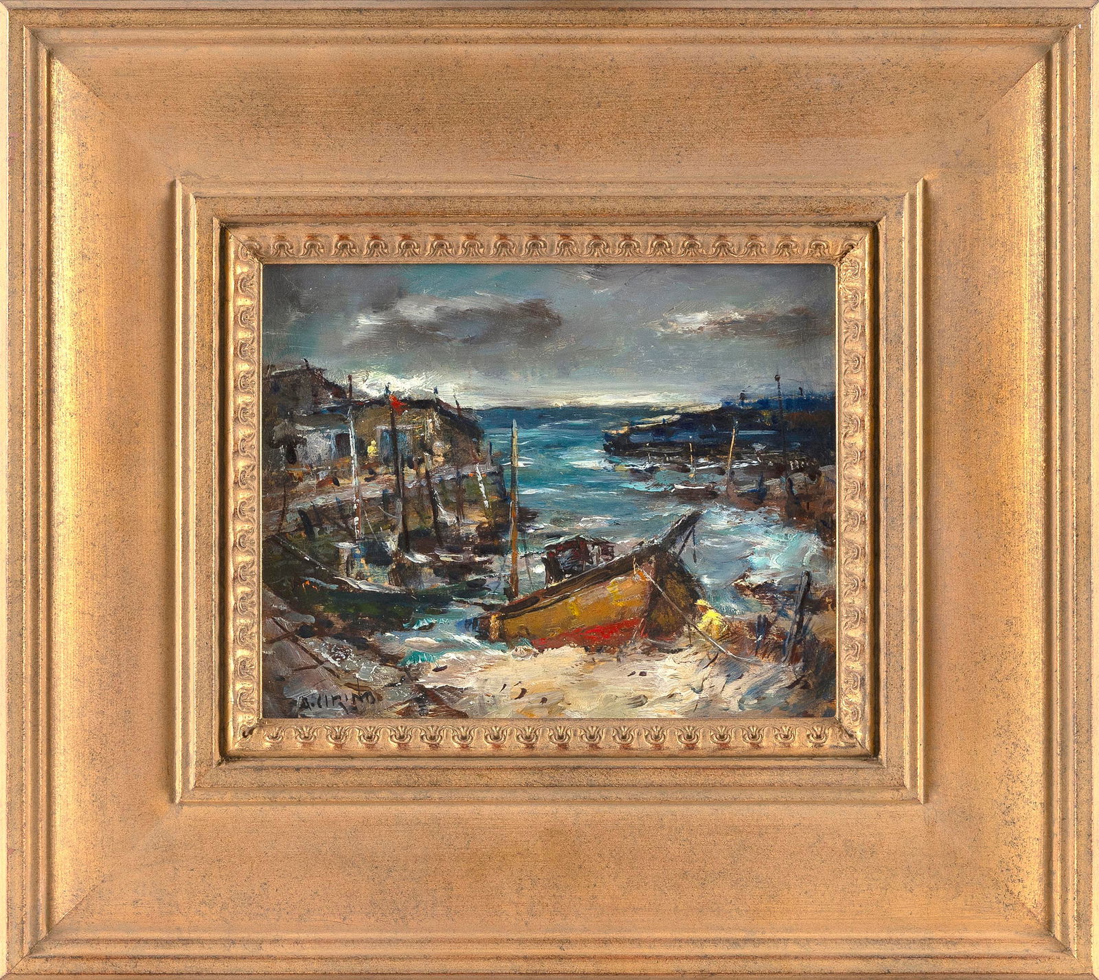 ANTONIO CIRINO (Rhode Island/Italy, 1889-1983), "After the Storm"., Oil on board, 8" x 10". Framed (1 of 2)