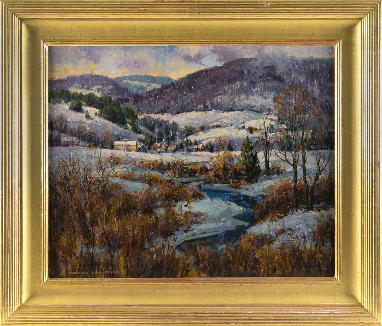 DONALD ALLEN MOSHER (Massachusetts, 1945-2014), Winter landscape., Oil on canvas, 24" x 30". Framed (1 of 2)