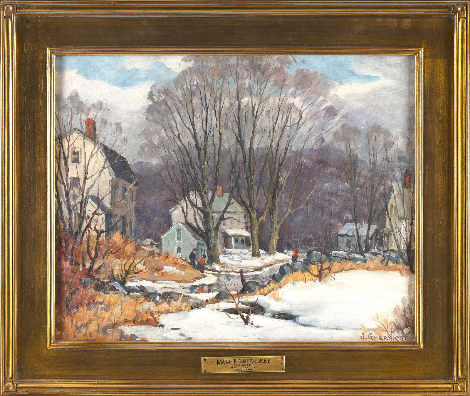 JACOB I. GREENLEAF (Massachusetts, 1887-1968), "Grey Day"., Oil on board, 16" x 20". Framed 21" x (1 of 2)