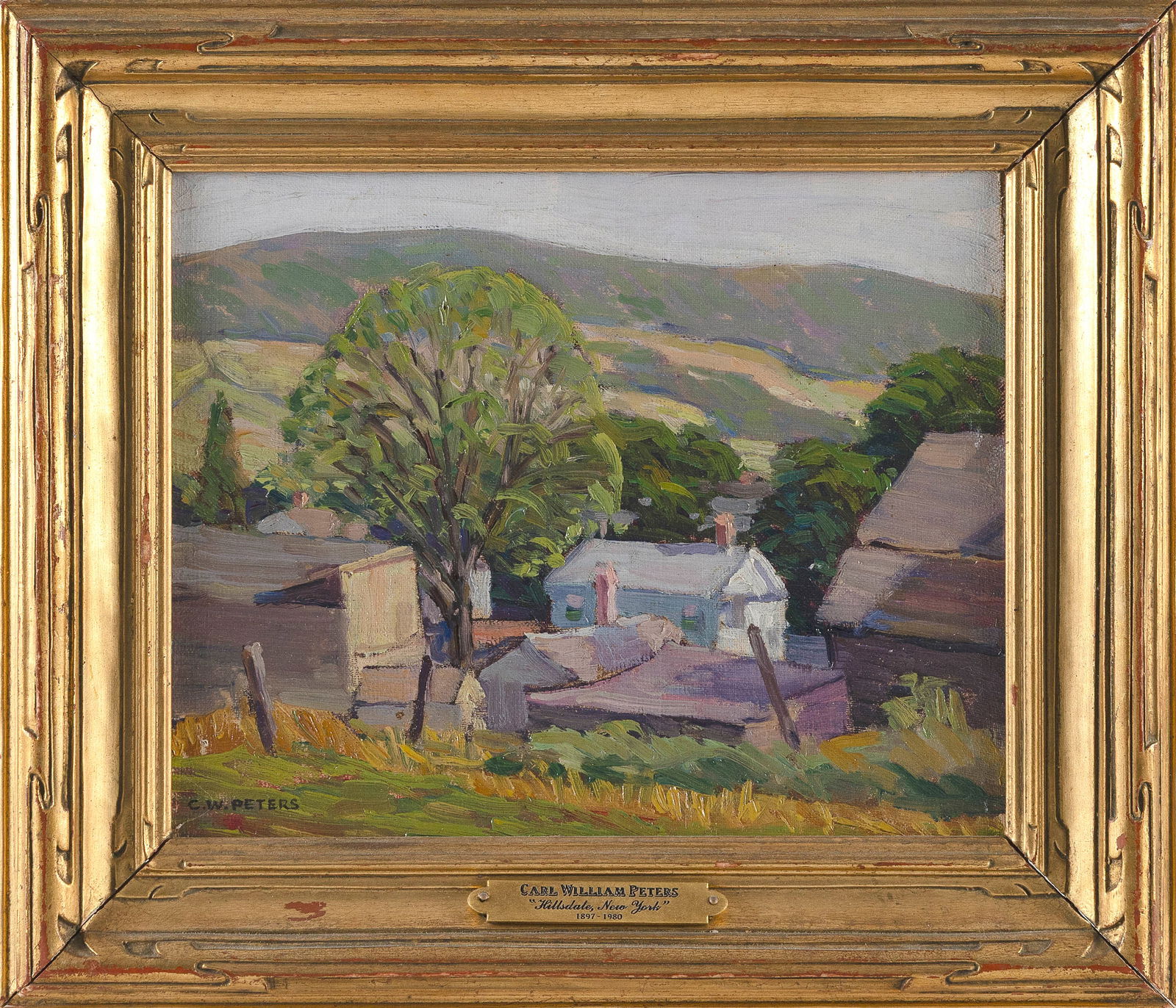 CARL WILLIAM PETERS (New York, 1897-1980), "Hillsdale, New York"., Oil on board, 8" x 10". Framed (1 of 2)
