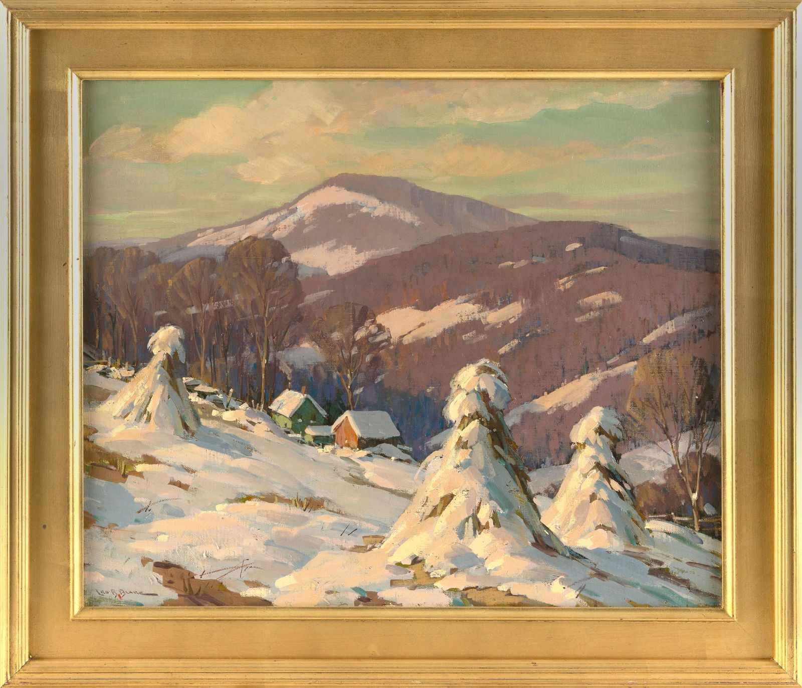 LEO B. BLAKE (Illinois/Massachusetts, 1887-1976), "Hillside Farm Down East"., Oil on canvas, 20" x (1 of 2)