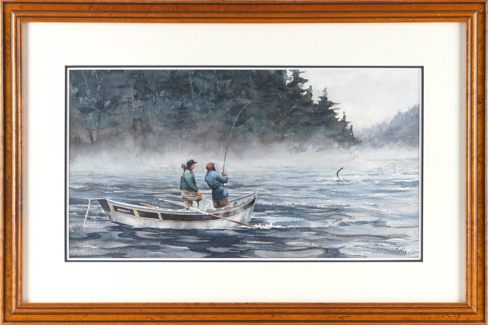 MICHAEL RINGER (New York, Contemporary), "Drifting the Hemlock Pool"., Watercolor on paper, 11.5" x (1 of 2)