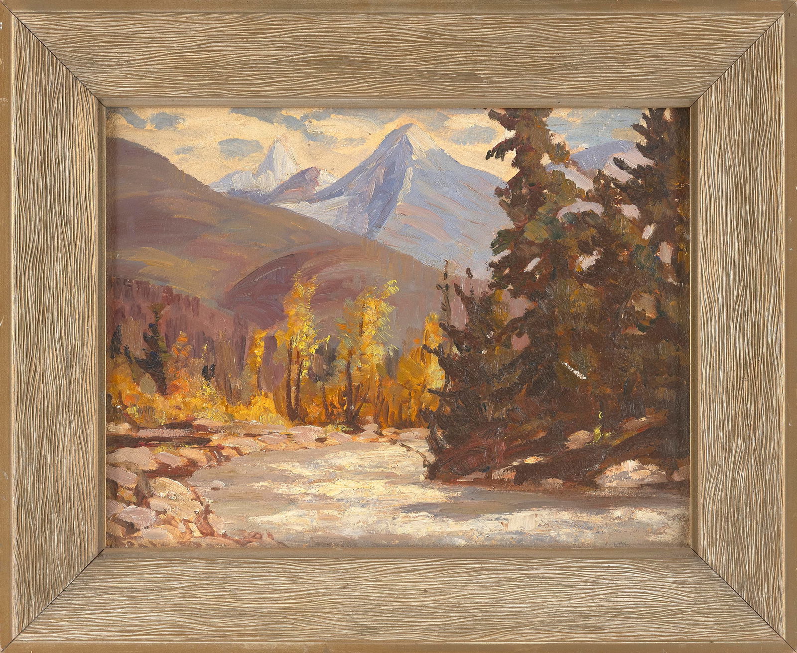 ALEX (ALEC) JOHN GARNER (Canada, 1897-1995), Mountain landscape., Oil on canvas board, 12" x 16". (1 of 2)