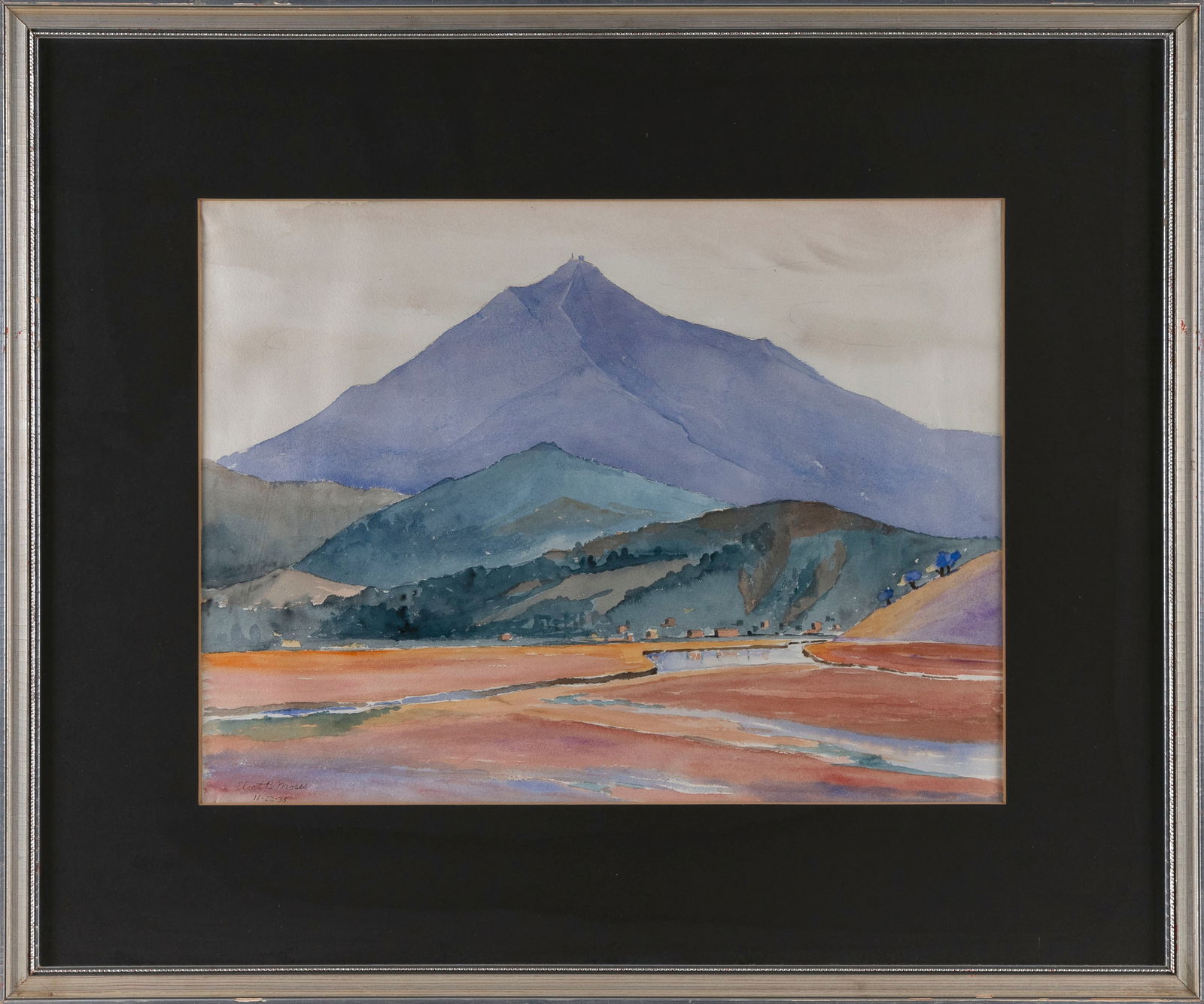 ELIOT B. MOSES (20th Century,), Mountain view, possibly Crested Butte, Colorado., Watercolor on (1 of 2)