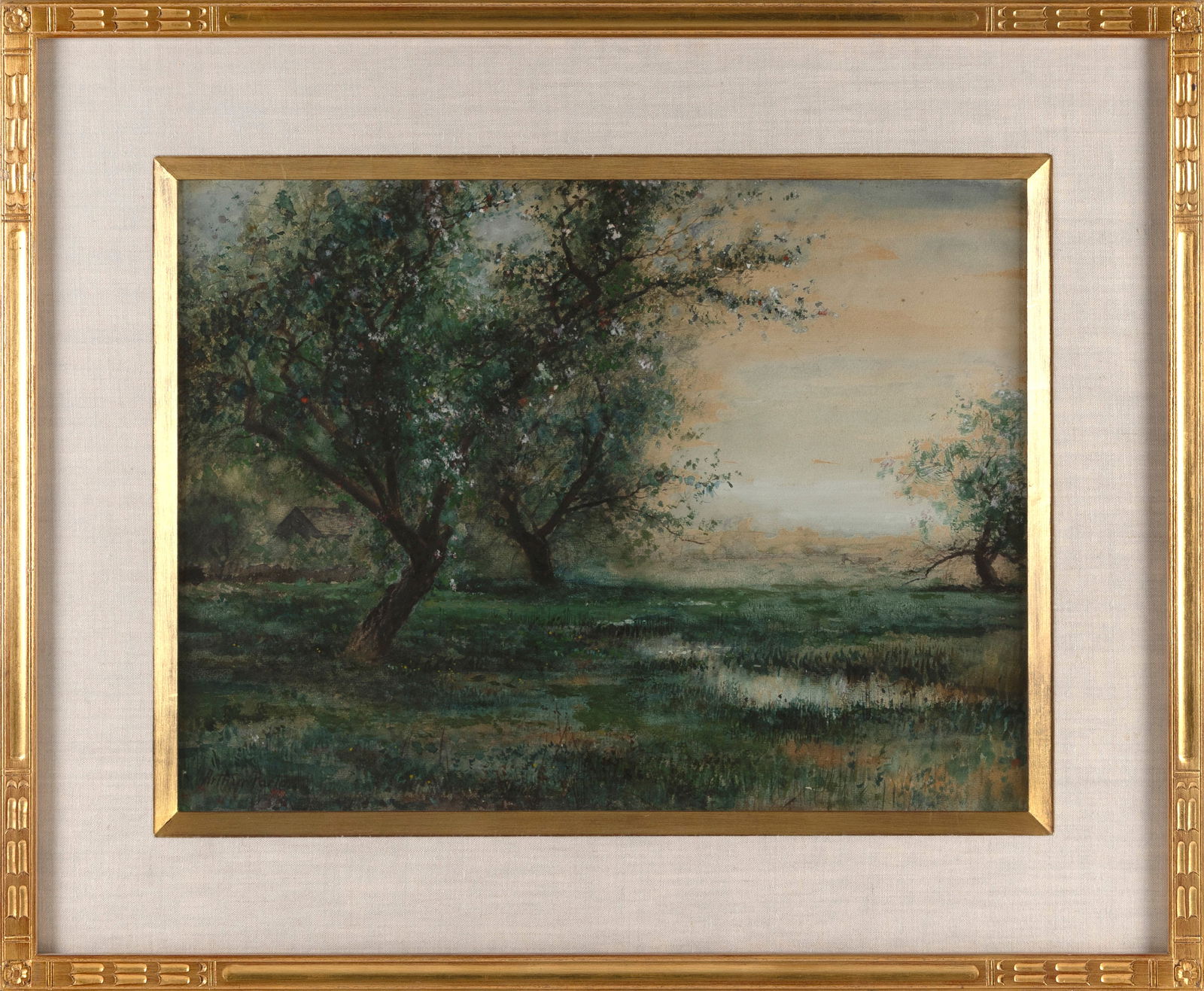 ARTHUR PARTON (New York/Pennsylvania/United Kingdom, 1842-1914), Blossoming trees by a watering (1 of 2)