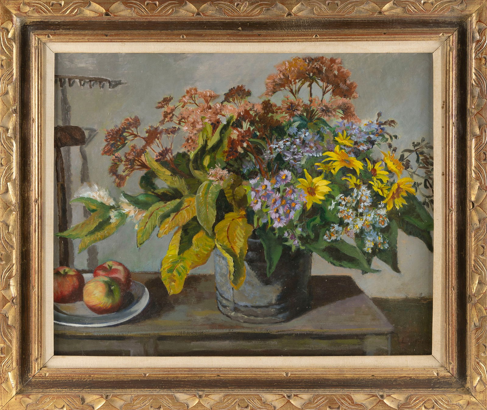 LAWRENCE R. MCCOY (Massachusetts/Minnesota, 1888-1963), "Autumn Glory", a still life with a bouquet (1 of 2)