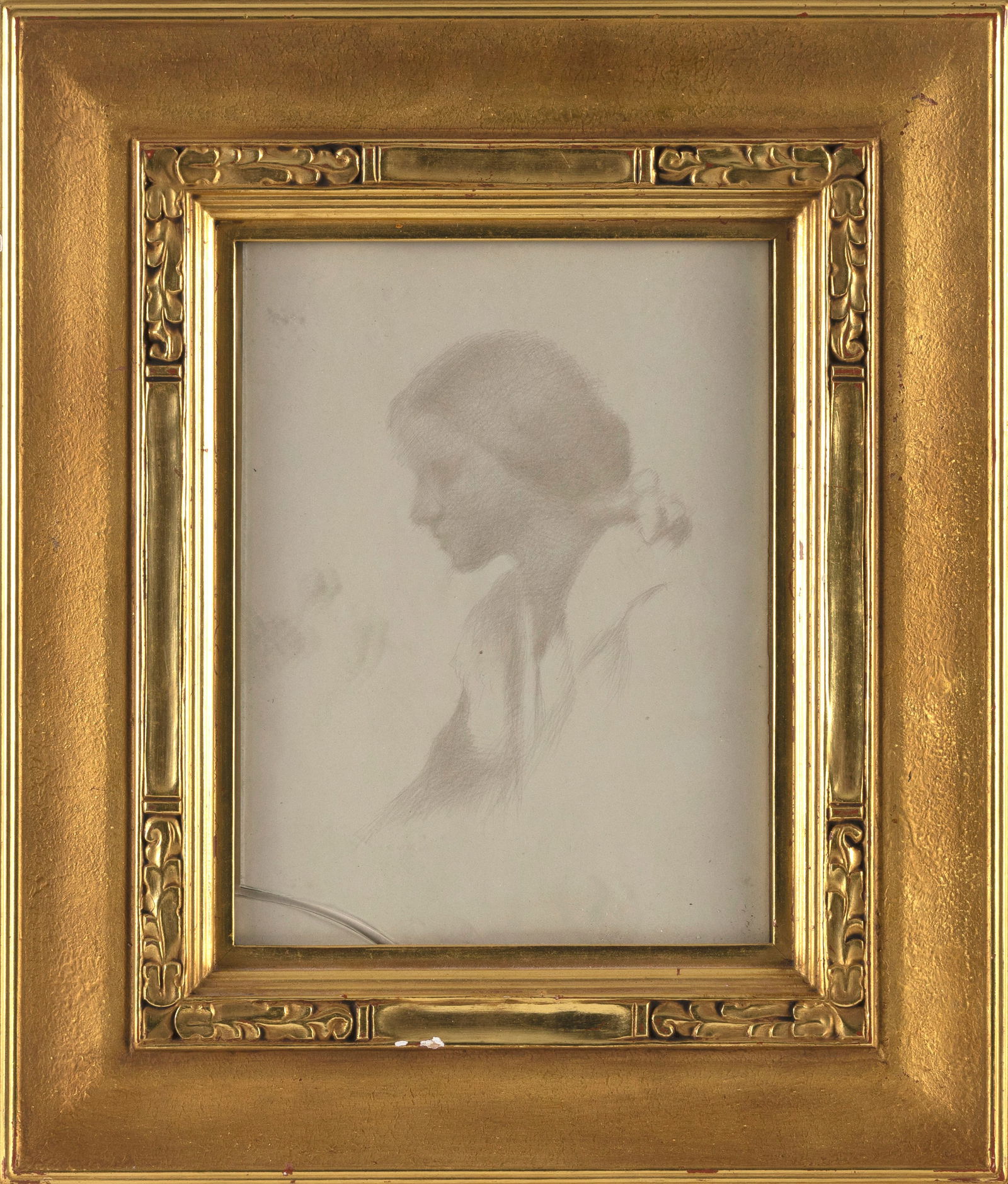 MANNER OF WILLIAM PAXTON (20th Century,), Profile portrait of a young woman., Pencil on paper, 9.25" (1 of 2)