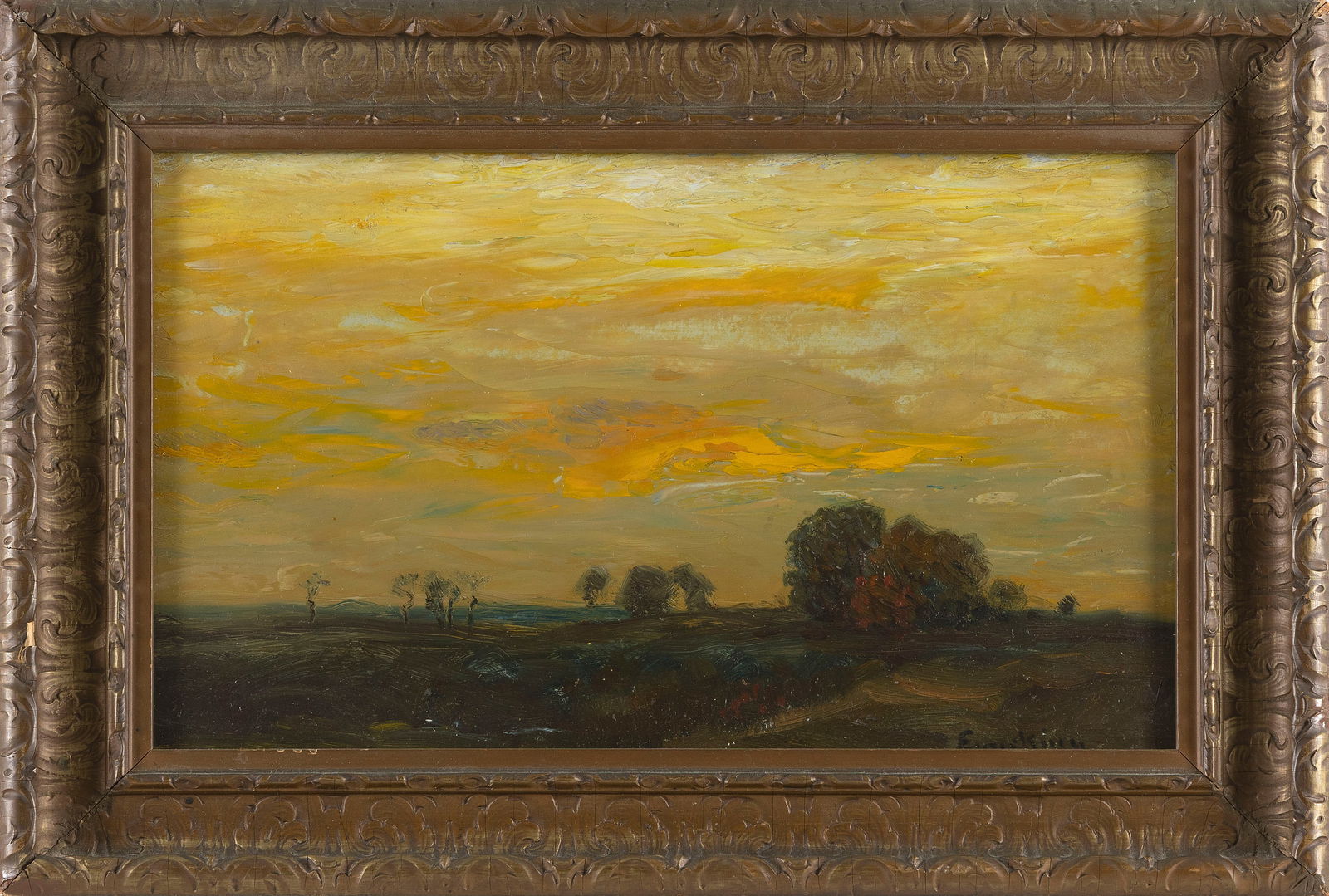 JOHN JOSEPH ENNEKING (Massachusetts/New York/Maine/Ohio, 1841-1916), Tonalist landscape., Oil on (1 of 2)