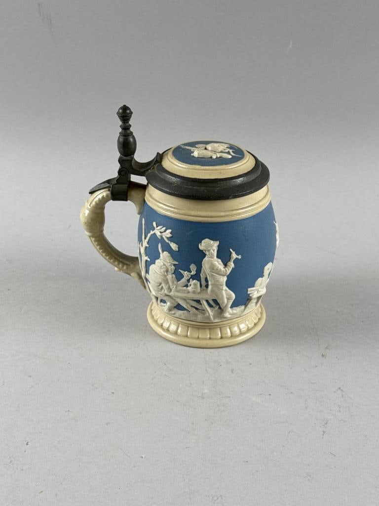 METTLACH BEER STEIN #2211 "PEASANTS BOWLING" Height 6". (1 of 5)